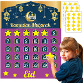 NOJGAC Ramadan Advent Calendar, Ramadan Decorations Ramadan Countdown Calendar with Ramadan Calendar for Kids, Ramadan Decor for Home and Eid Calendar, Purple